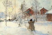 Carl Larsson The Front Yard and the Wash House oil painting